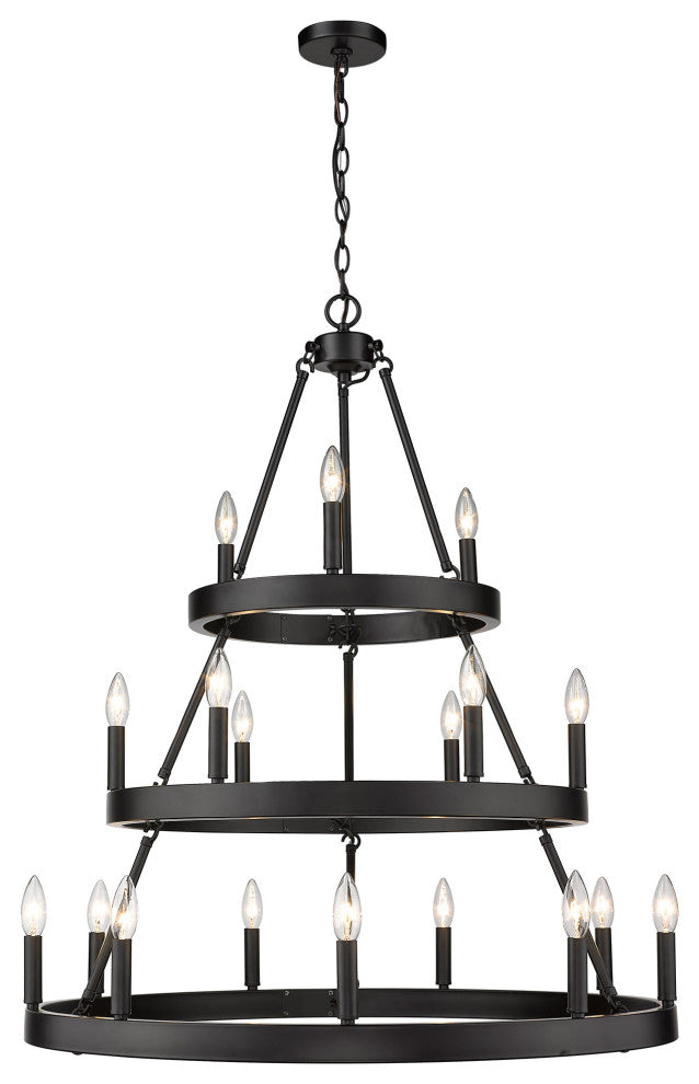 Golden Alastair 18-Light Transitional Chandelier in Matte Black