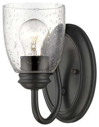 Golden Parrish 1 Light Bath Vanity, Black, Seeded Glass