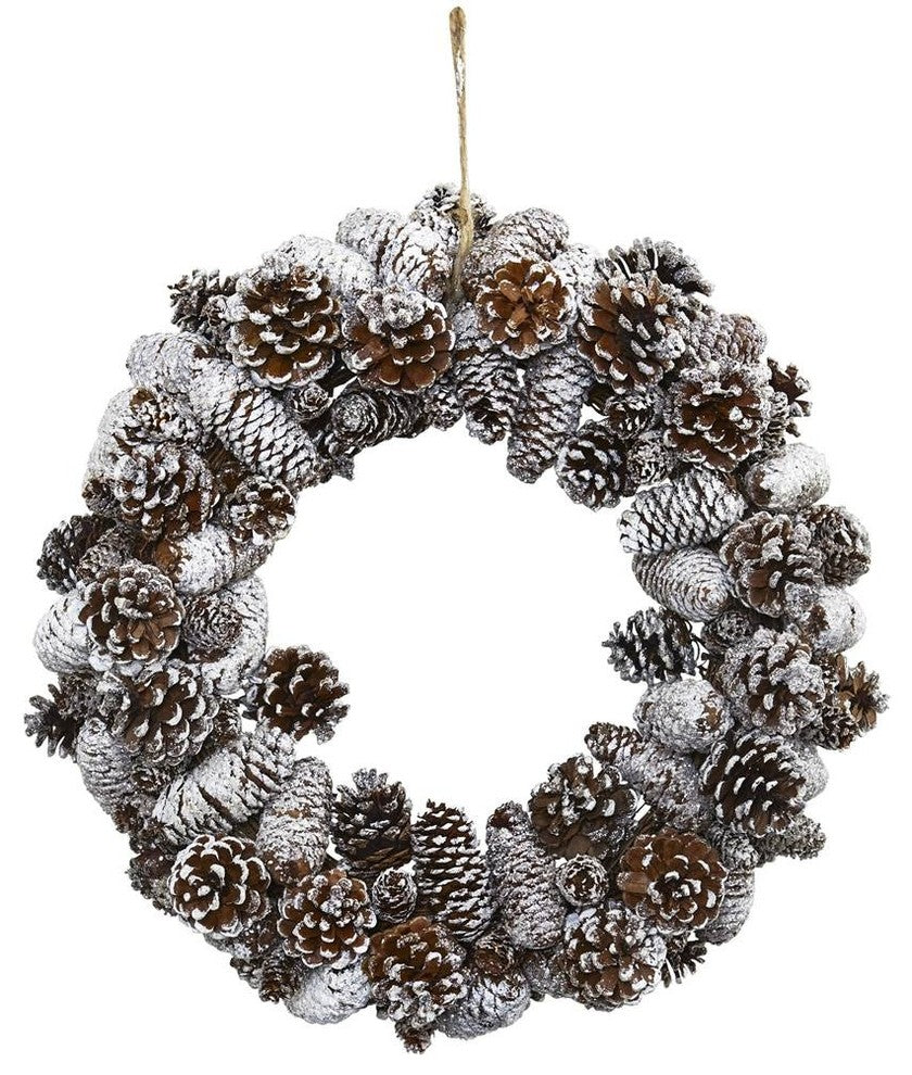 Snowy Pine Cone Wreath