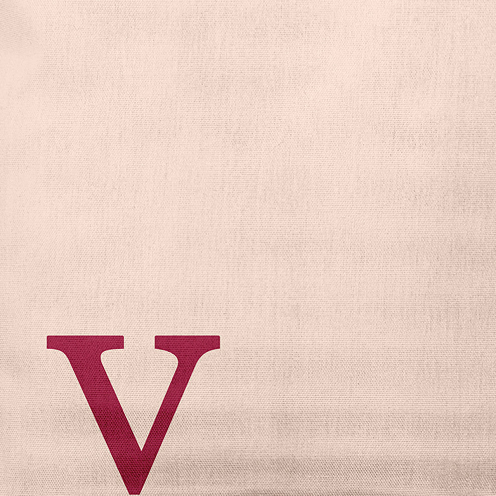 18"x18" Modern Monogram Decorative Throw Pillow, Cranberry