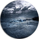 Sochi Sea Storm In Blue, Landscape Large Disc Metal Wall Art, 11"