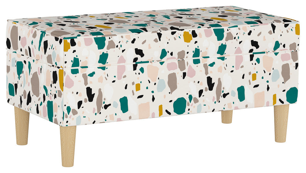 Elliot Storage Bench, Terrazzo Emerald Ochre