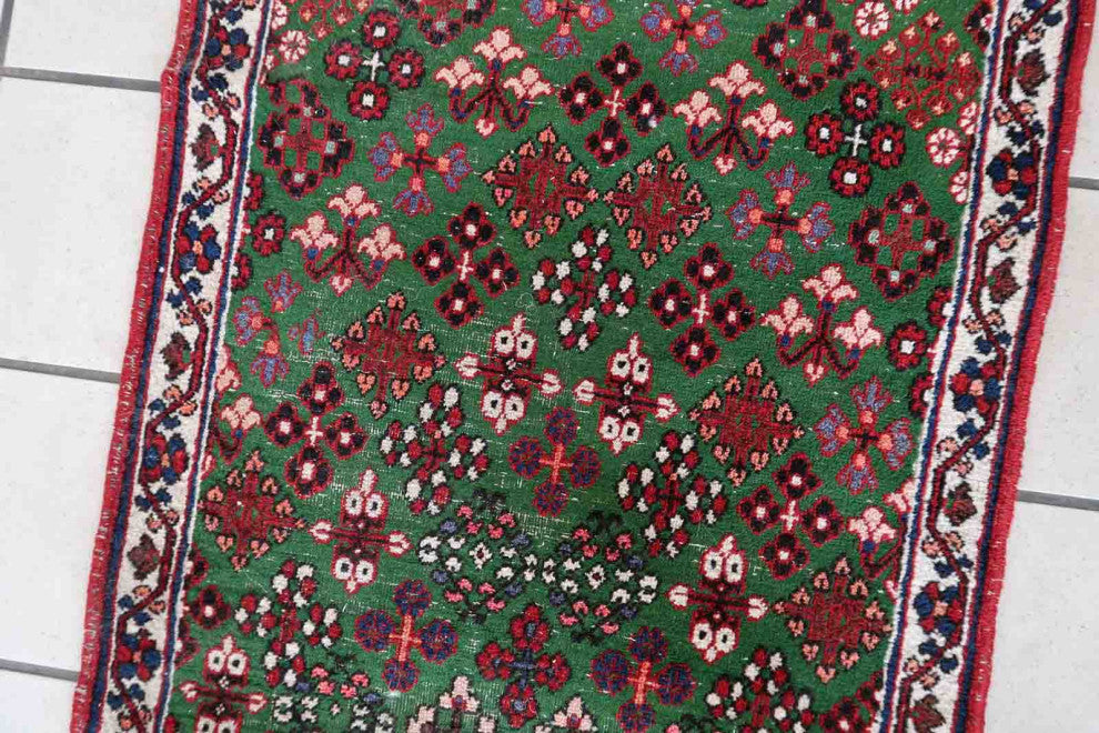 Handmade Antique Persian Joshagan Runner 1.8'x4.8', 57cmx149cm 1930s