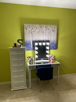 Hollywood Glow Lite Vanity Mirror, Clear LED Globe Bulbs, Shimmery Silver
