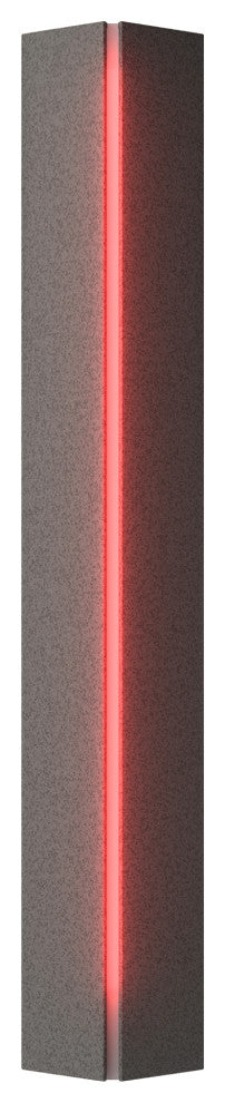 Gallery Small Sconce, Natural Iron Finish, Red Glass