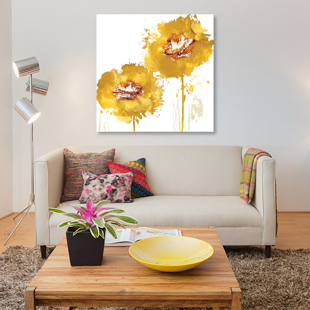 "Flower Burst In Amber I" by Vanessa Austin, Canvas Print, 37x37"