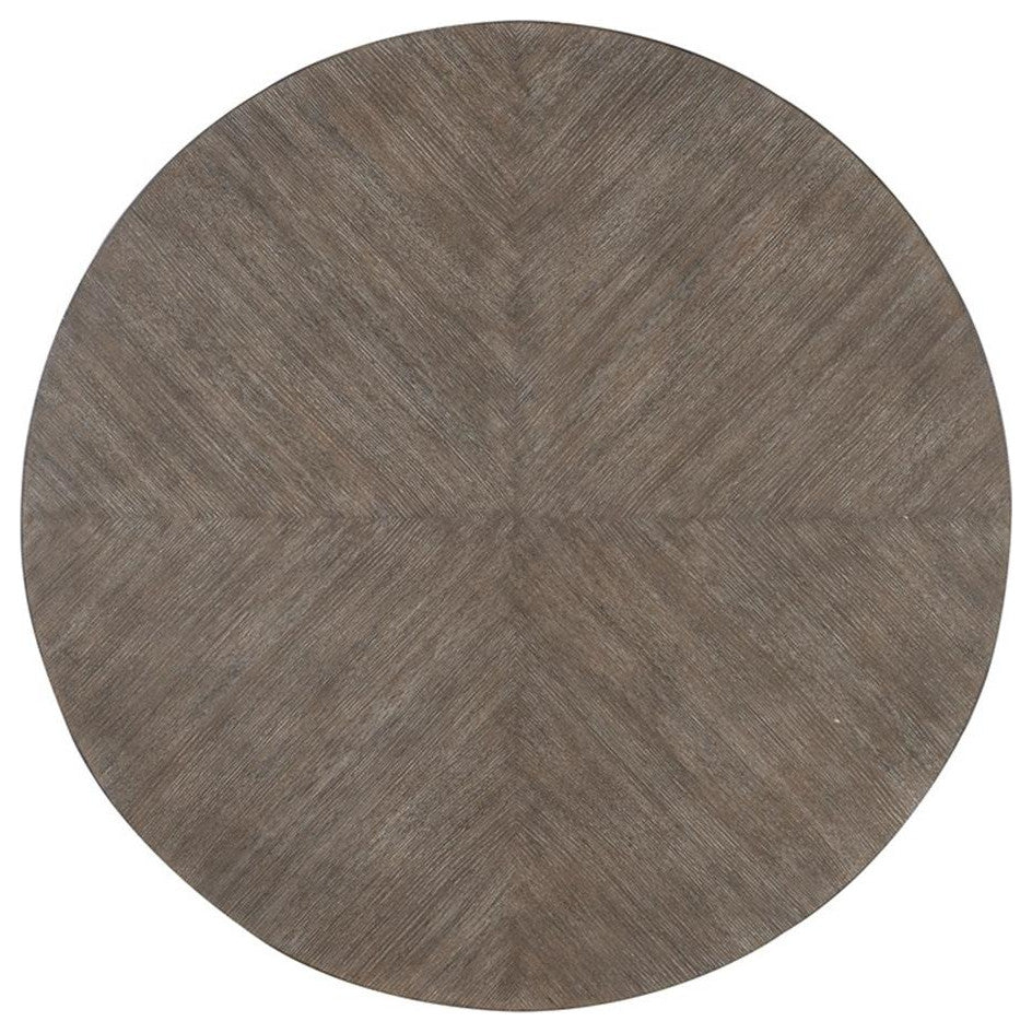 Modern Mood Round Wood Cocktail Table in Brown by Hooker Furniture