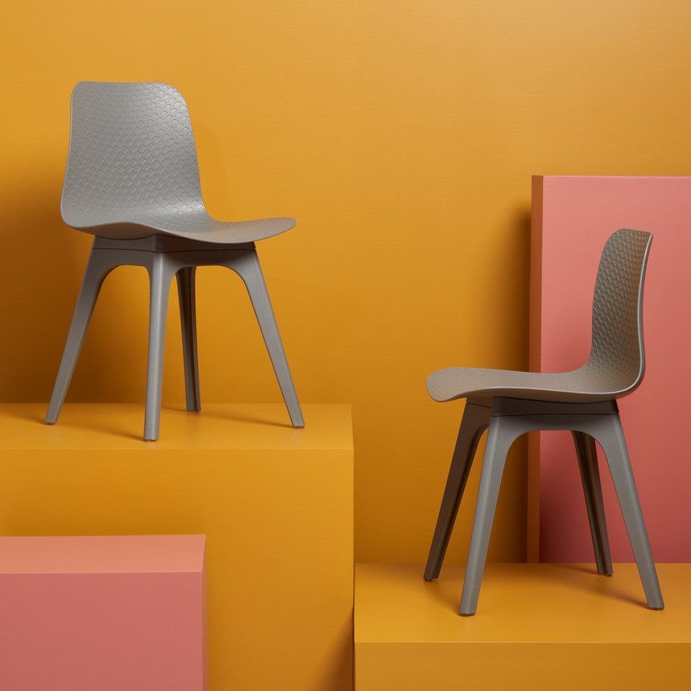 Safavieh Couture Damiano Molded Plastic Dining Chair, Grey