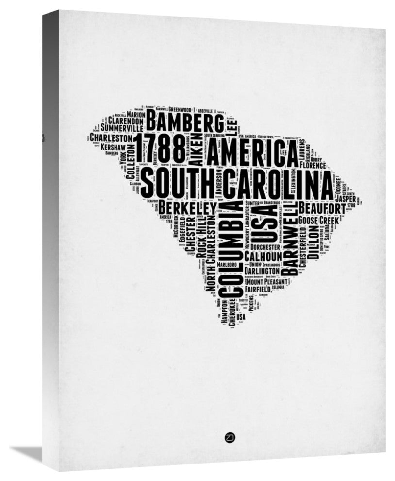 "South Carolina Word Cloud 1" Fine Art Print