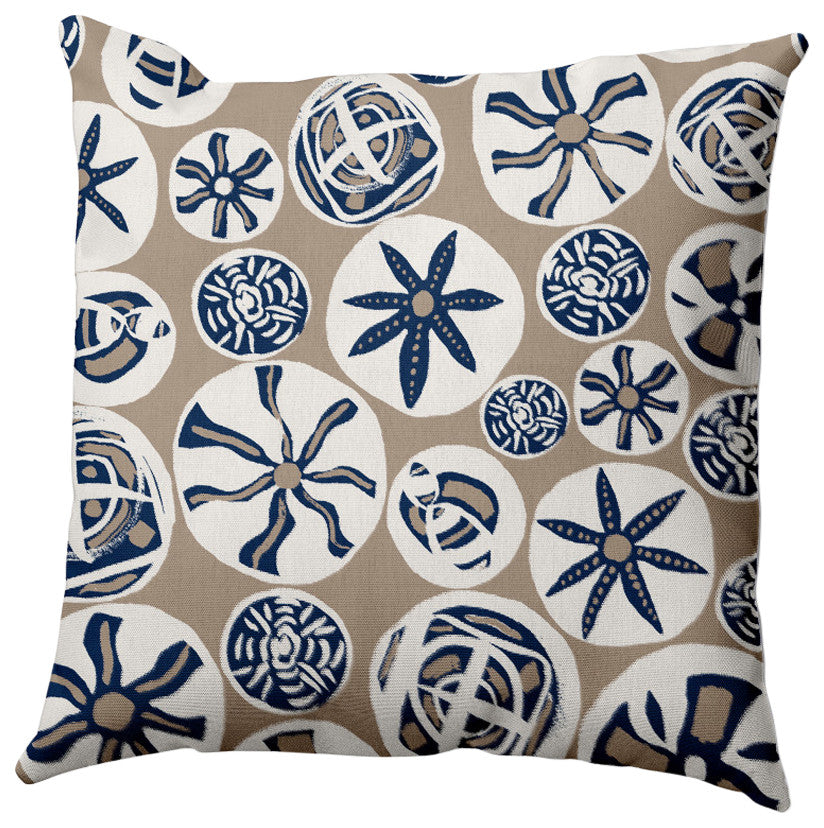 Bay Treasure Pillow, Taupe, 16"x16"