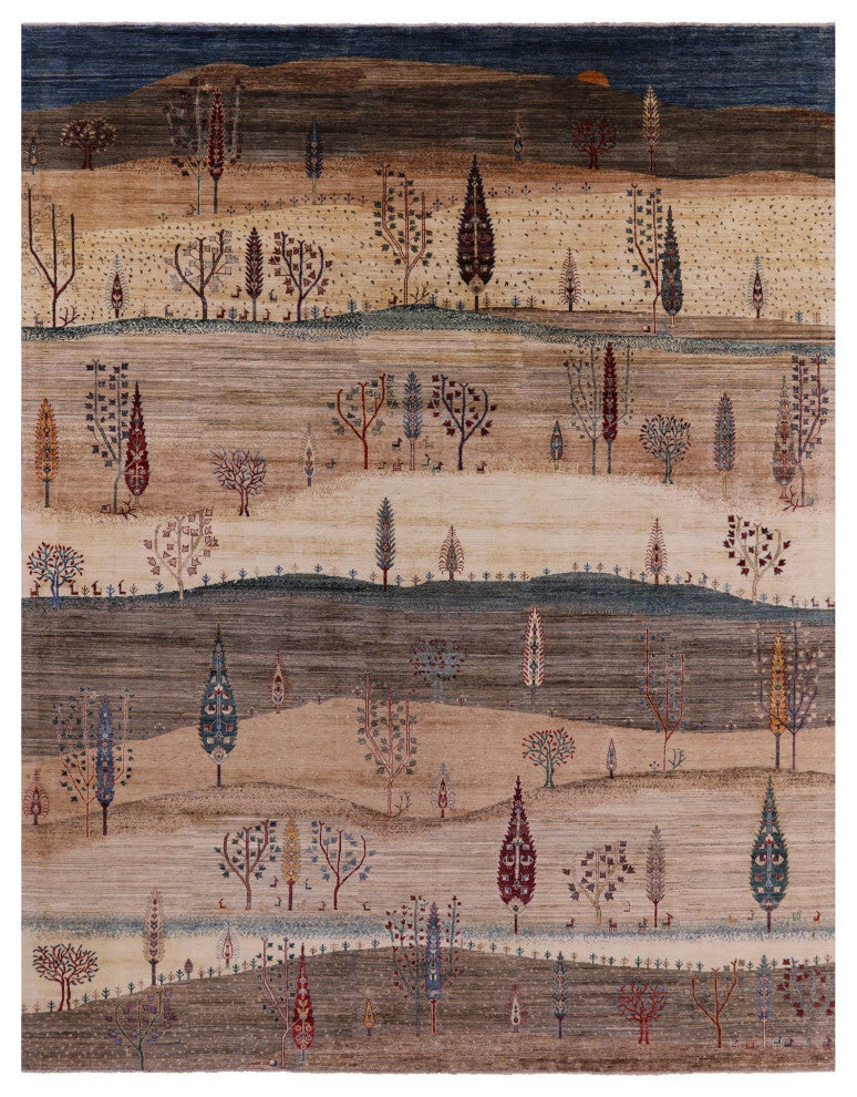 12' 0" X 15' 0" Tribal Persian Gabbeh Hand-Knotted Wool Rug Q5596