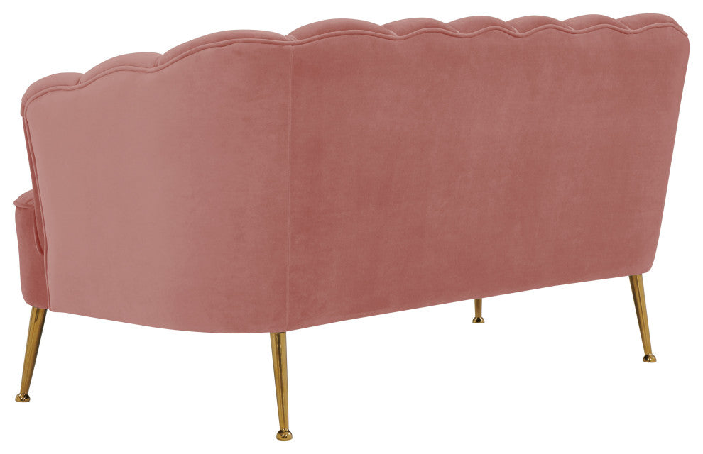 Art Deco Hollywood Regency Glam Pink Loveseat