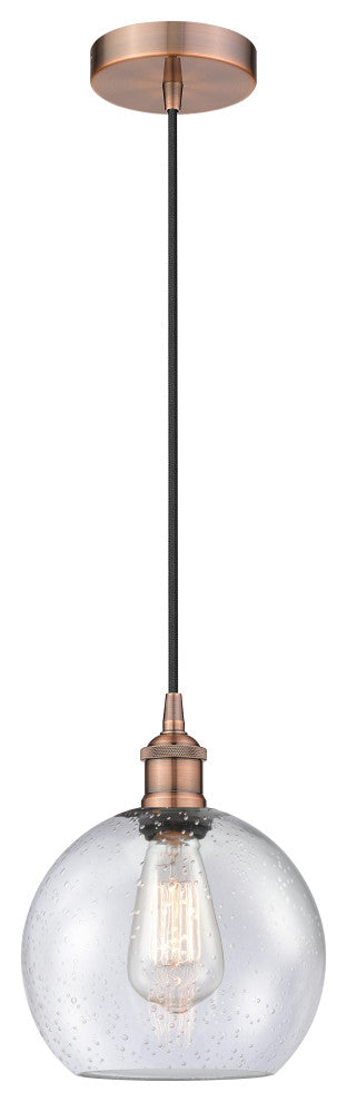 Innovations 616-1P-AC-G124-8-LED 1-Light Mini Pendant, Antique Copper