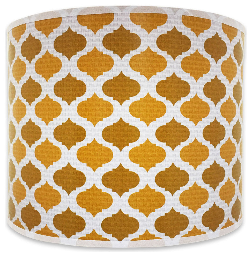 2-Tone Camel Mediterranean Hard Back Lampshade, Camel, 10"x10"x8"