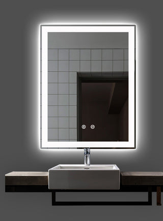 Radiant Dimmable LED Mirror with Defogger, 30"x36"x1.75"