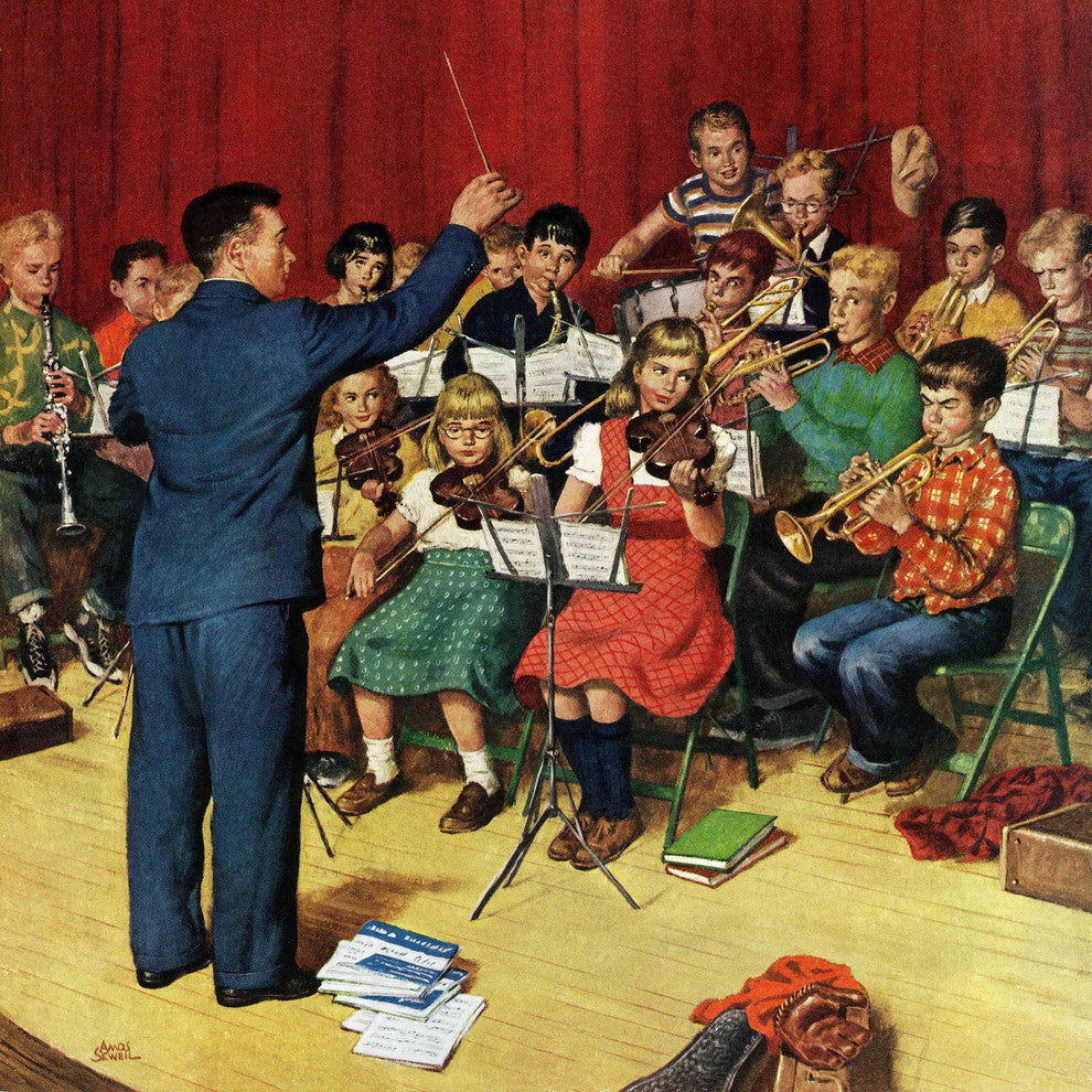 "School Orchestra" Painting Print on Canvas by Amos Sewell