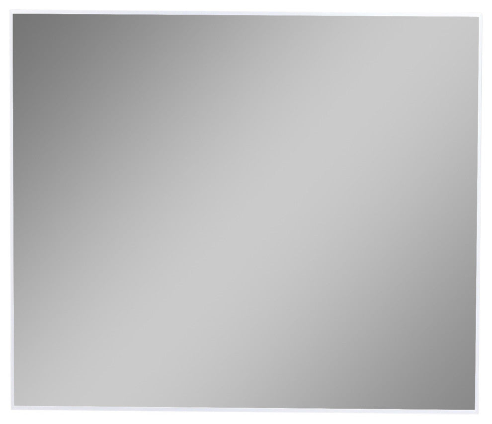 Eviva Sax 36" Brushed Metal Frame Bathroom Wall Mirror