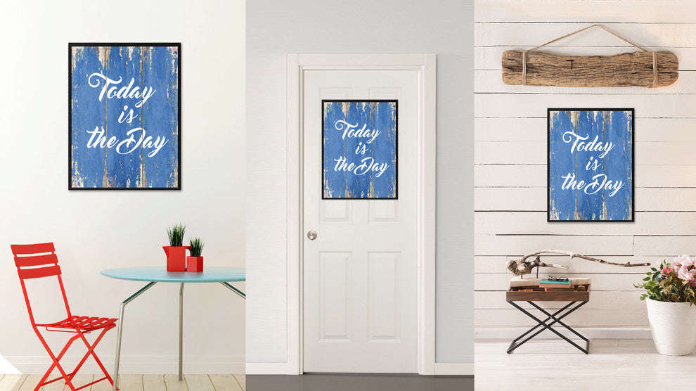 Today Is The Day Inspirational, Canvas, Picture Frame, 13"X17"