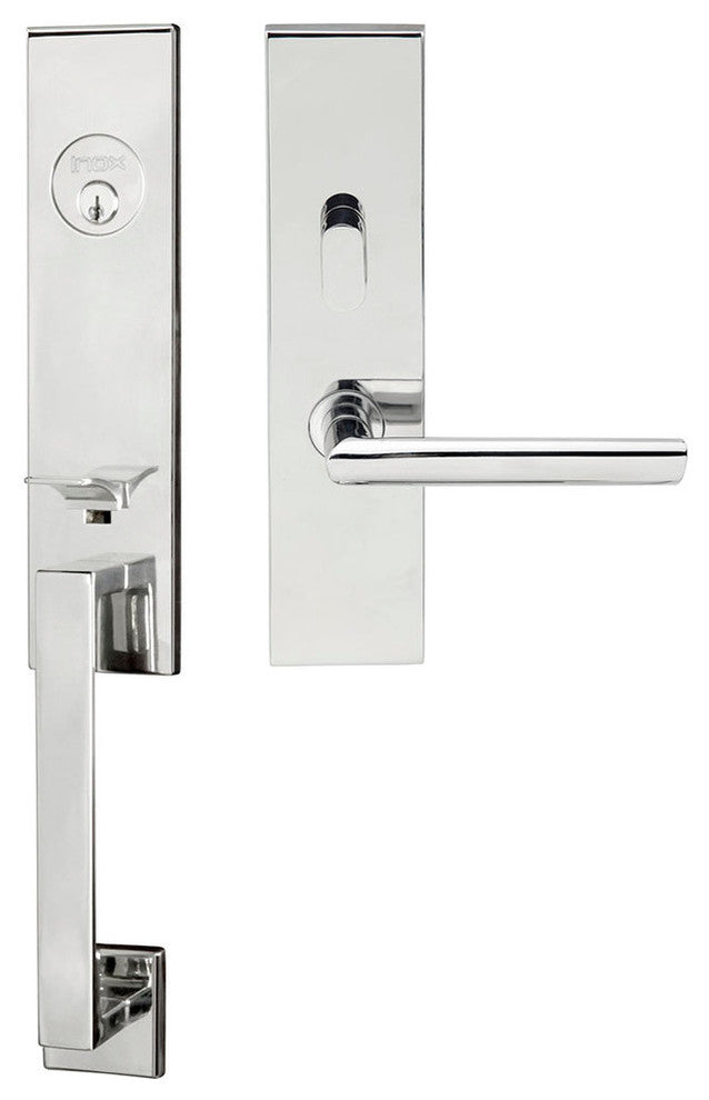 Stockholm Lever, Mortise Entry Handleset, RHR, Polished Stainless Steel