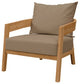 Sectional Sofa Chair Table Set, Brown Natural, Teak Wood, Modern, Outdoor Patio