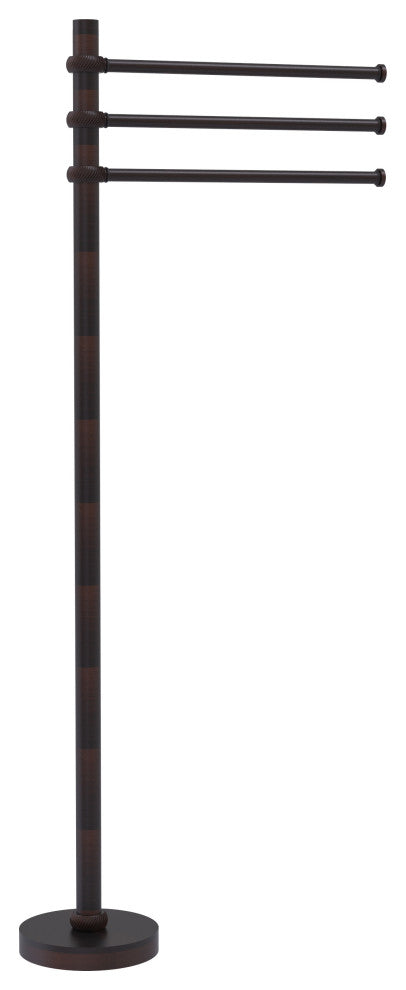 Towel Stand with 3 Pivoting 12" Arms, Venetian Bronze