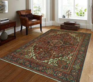 Fine Vintage Heriz Esra Red/Ivory Rug, 6'9 x 9'5