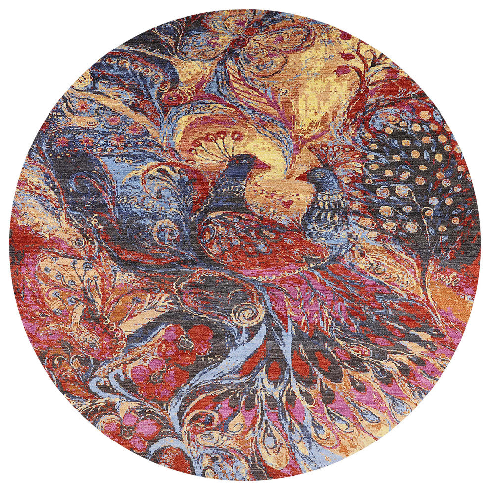 Ahgly Company Indoor Round Mid-Century Modern Area Rugs, 4' Round