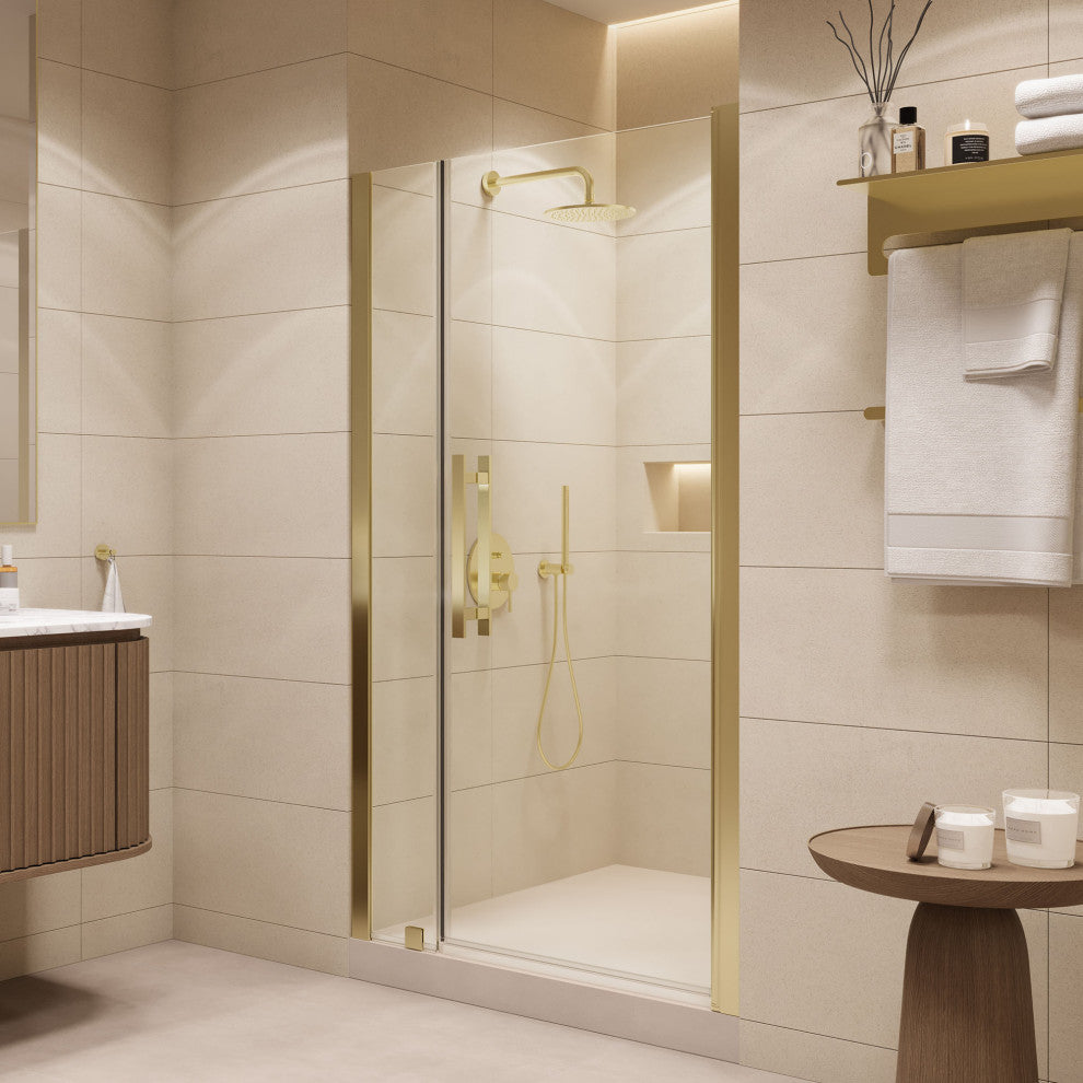 Pasadena 39 7/16-41 3/8"Wx72"H Alcove Pivot Shower Door Gold