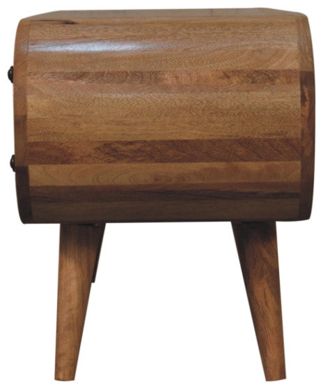 Oak-ish Circular Media Unit With 2 Open Slots