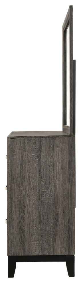 Watson 6-drawer Dresser With Mirror Grey Oak