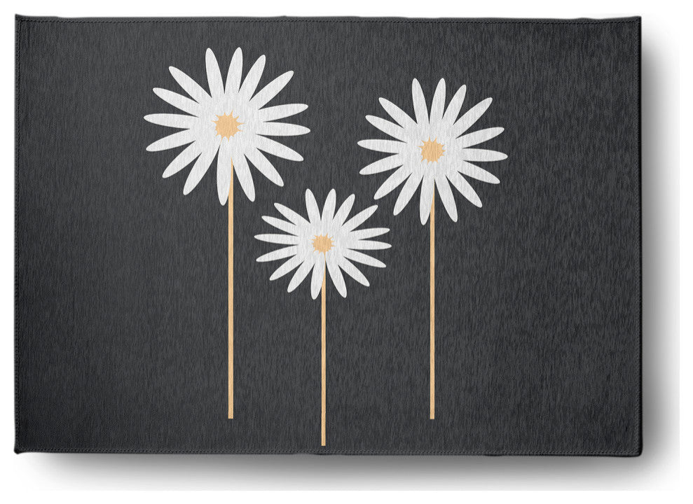 Floral Print Spring Chenille Rug, Pepper, 5'x7'