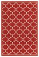 7??10??Red And Ivory Trellis Indoor Outdoor Area Rug