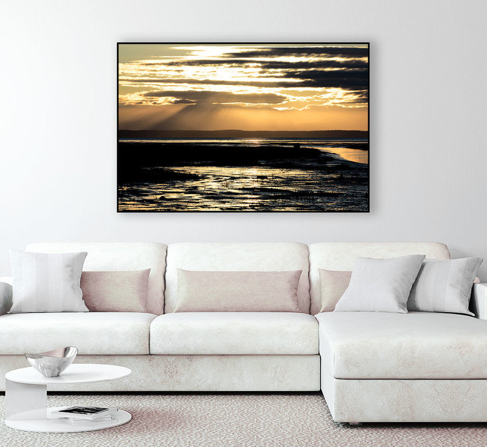 "Warm Glow I" Art block Framed Canvas, 28"x22"