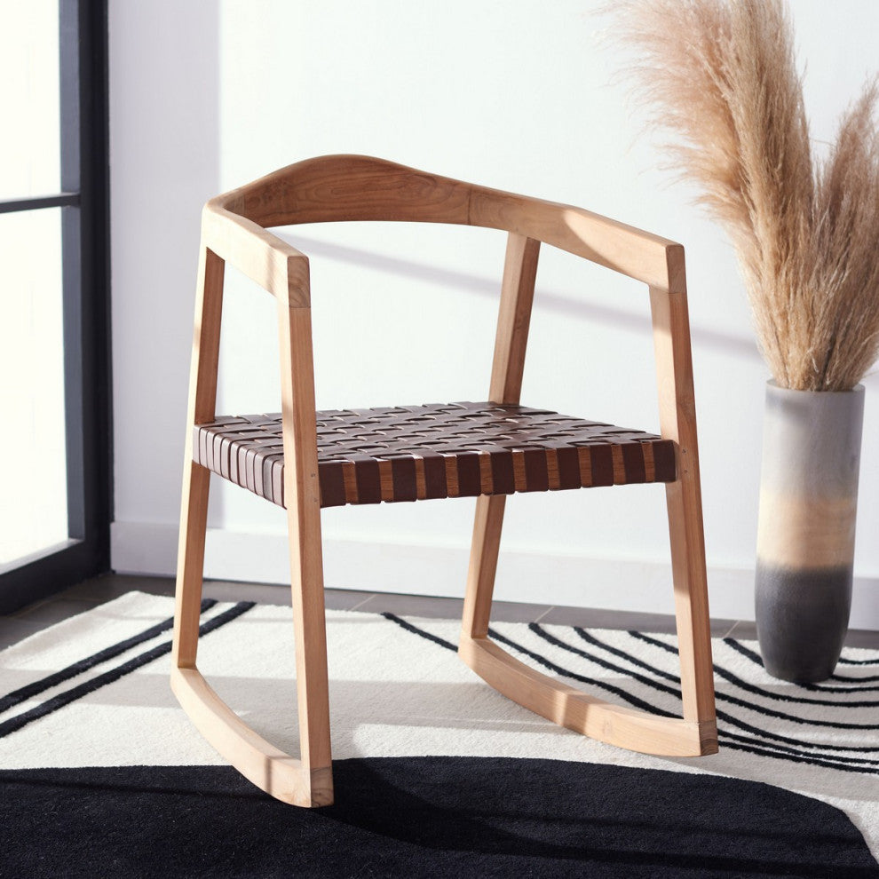 Safavieh Willa Rocking Dining Chair, Cognac/Natural