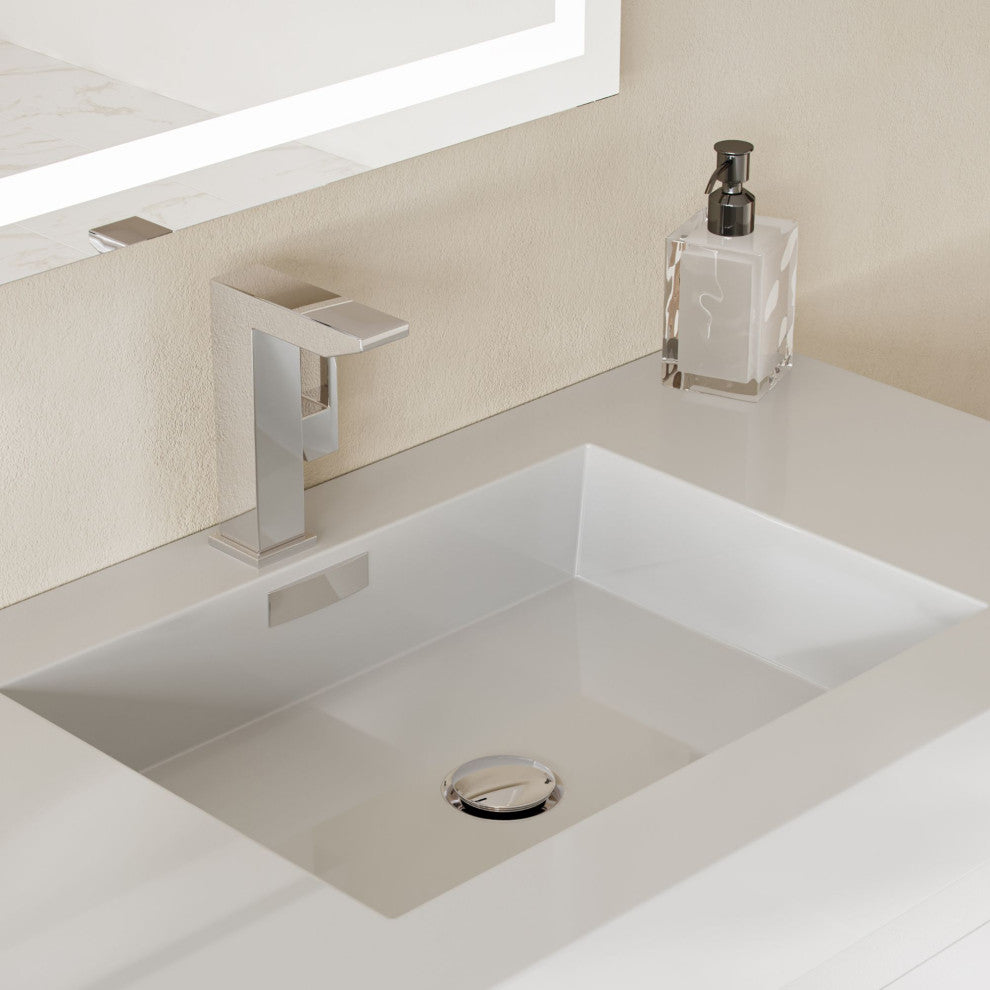 Boutique Bath Vanity, High Gloss White, 36", Single Sink, Freestanding