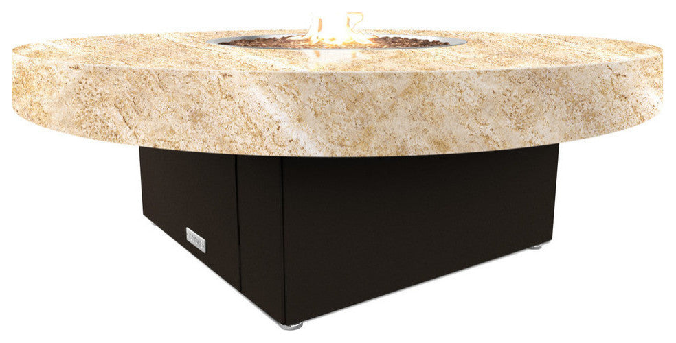 Circular Fire Pit Table, 48 D, Natural Gas, So Cal Special Top, Bronze