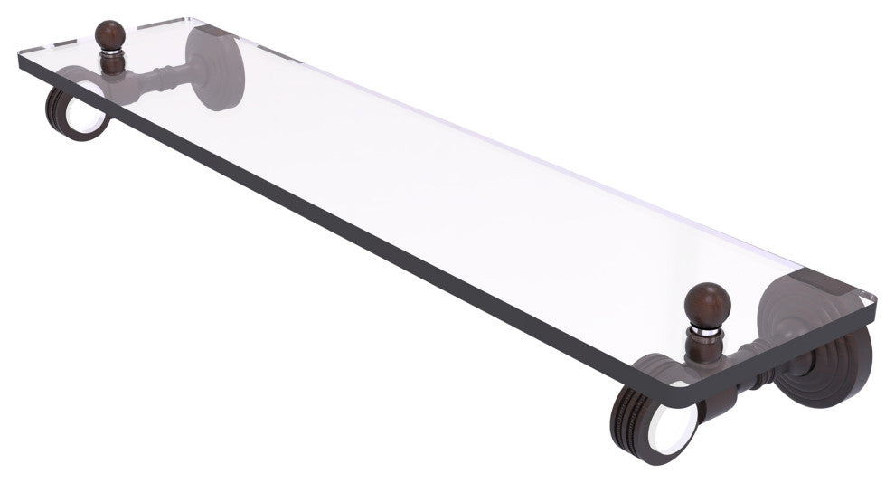 Pacific Grove 22" Glass Shelf with Dotted Accents, Venetian Bronze