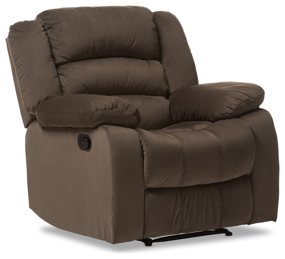 Hollace Modern Taupe Microsuede 1-Seater Recliner