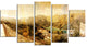 "Mountain and Lofty Lake" Landscape Canvas Photo Print, 5 Panels, 60"x32"