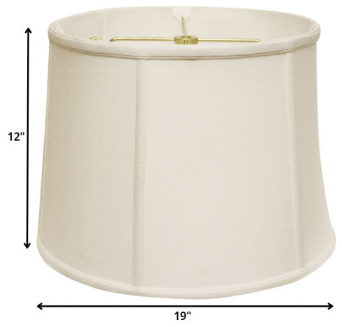 19" White Throwback Drum Linen Lampshade