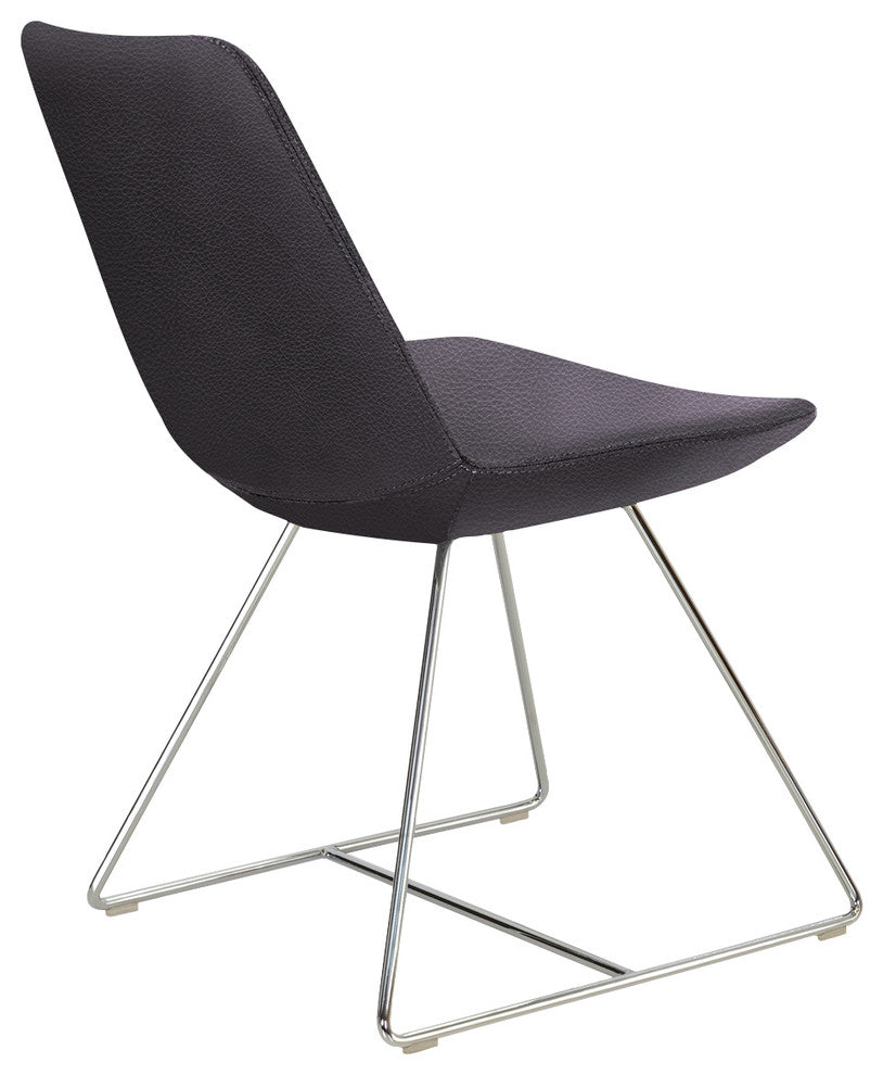 Eiffel Wire Dining Chair, Chrome Base, Gray Ppm
