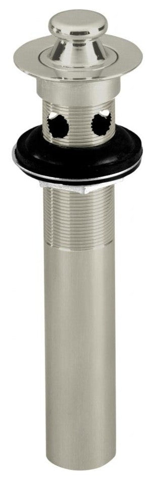 Lift and Turn Lavatory Drain With Overflow Holes, Exposed, Satin Nickel