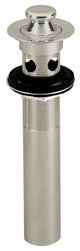 Lift and Turn Lavatory Drain With Overflow Holes, Exposed, Satin Nickel
