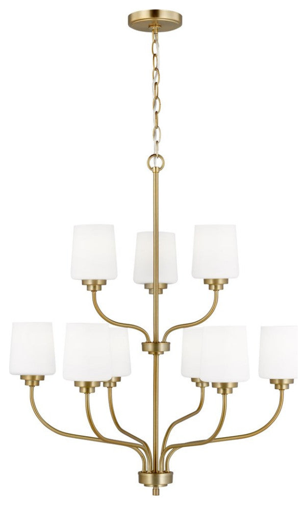 Sea Gull Windom 9-Light Chandelier Satin Brass