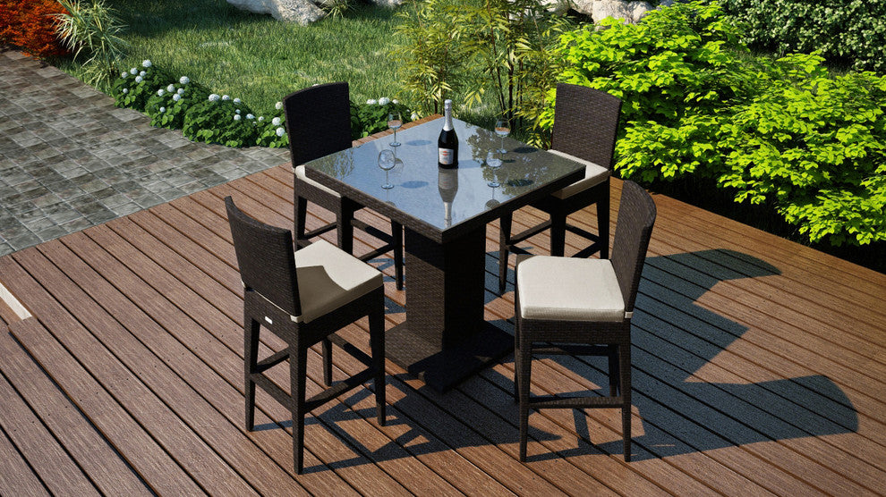Arden 5 Piece Bar Set Set, Cast Silver