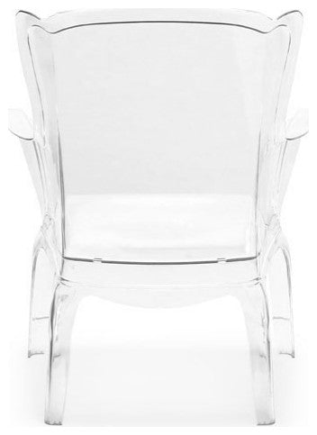 HomeRoots 28.3" X 30.5" X 38" Transparent Polycarbonate Chair