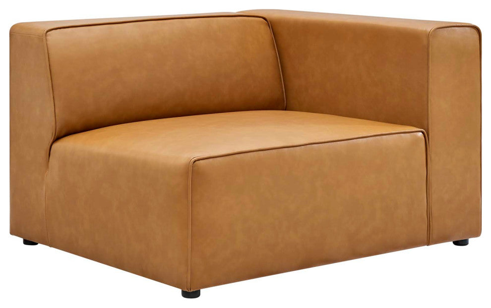 Armchair and Sofa Set, Faux Vegan Leather, Tan, Modern, Lounge Hospitality