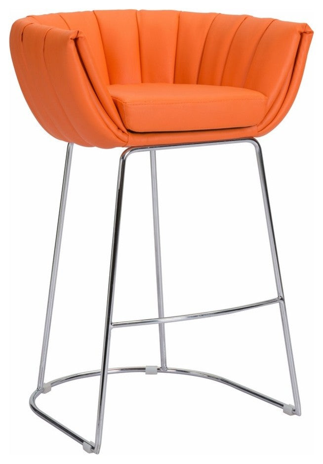 Zuo Modern Latte Bar Chair Orange, Set of 2