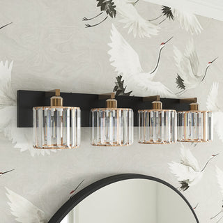 4-Lights Antique Unique Seeded Glass Shade Exquisite Wall Sconces Vanity Light
