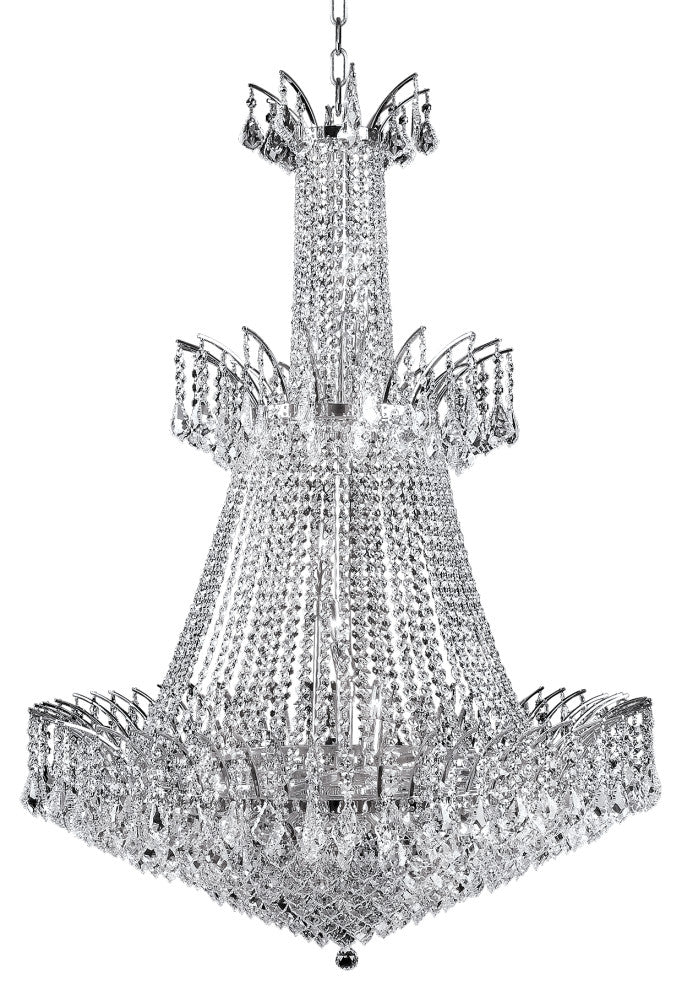 Artistry Lighting Victoria Pandluque Crystal Chandelier, Chrome, 32"x43"
